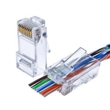 RJ 45 Jack Pass through Cat-5/Cat-6